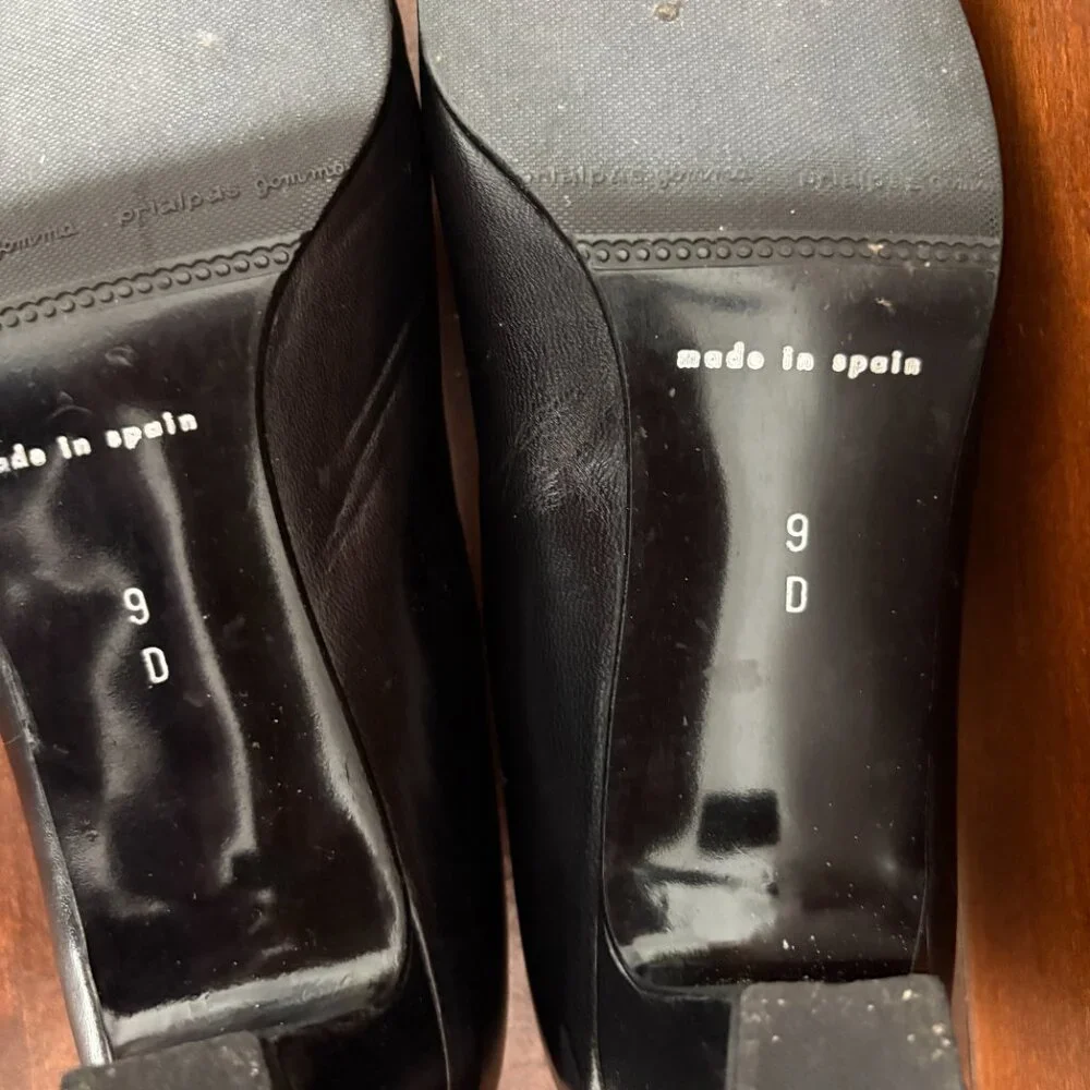 Selby Women's Black Leather Comfort Pumps Made in Spain Party Corporate Chic 9D